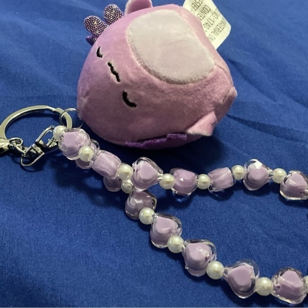 Rare Purple Axolotl Amala Squishmallow 2in Handmade Keychain